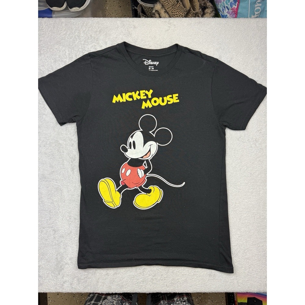 Disney Mickey Mouse Black Graphic T-Shirt Adult Unisex Size M